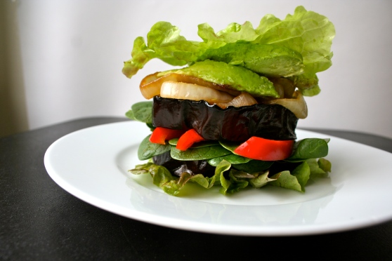 Vegan Eggplant Burger Stacks // Naturally Lindsey