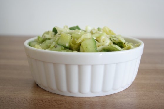 Cucumber Cabbage Slaw (No Mayo, Sugar-Free, Vegan)  // Naturally Lindsey