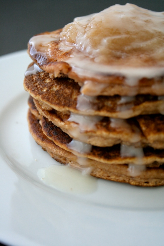 Cinnamon Coconut Pancakes with Coconut Cream Sauce (Gluten-free, Dairy-free, Paleo) // Naturally Lindsey